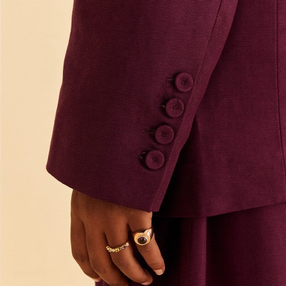 Farm Rio Burgundy Straight Blazer - Picture 6 of 11